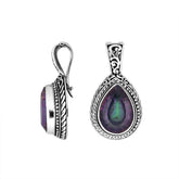 AP-8028-MT Sterling Silver Pear Shape Pendant With Mystic Quartz & Enhancer Pendant Bail Jewelry Bali Designs Inc